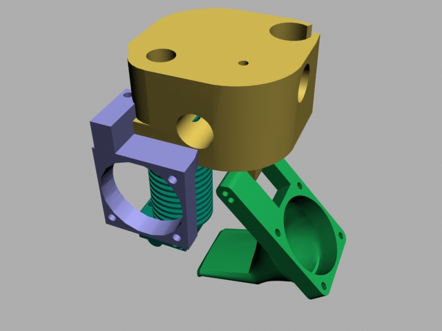 ULTICAMPY - Hot end support modded + my layer fan + fan support e3d