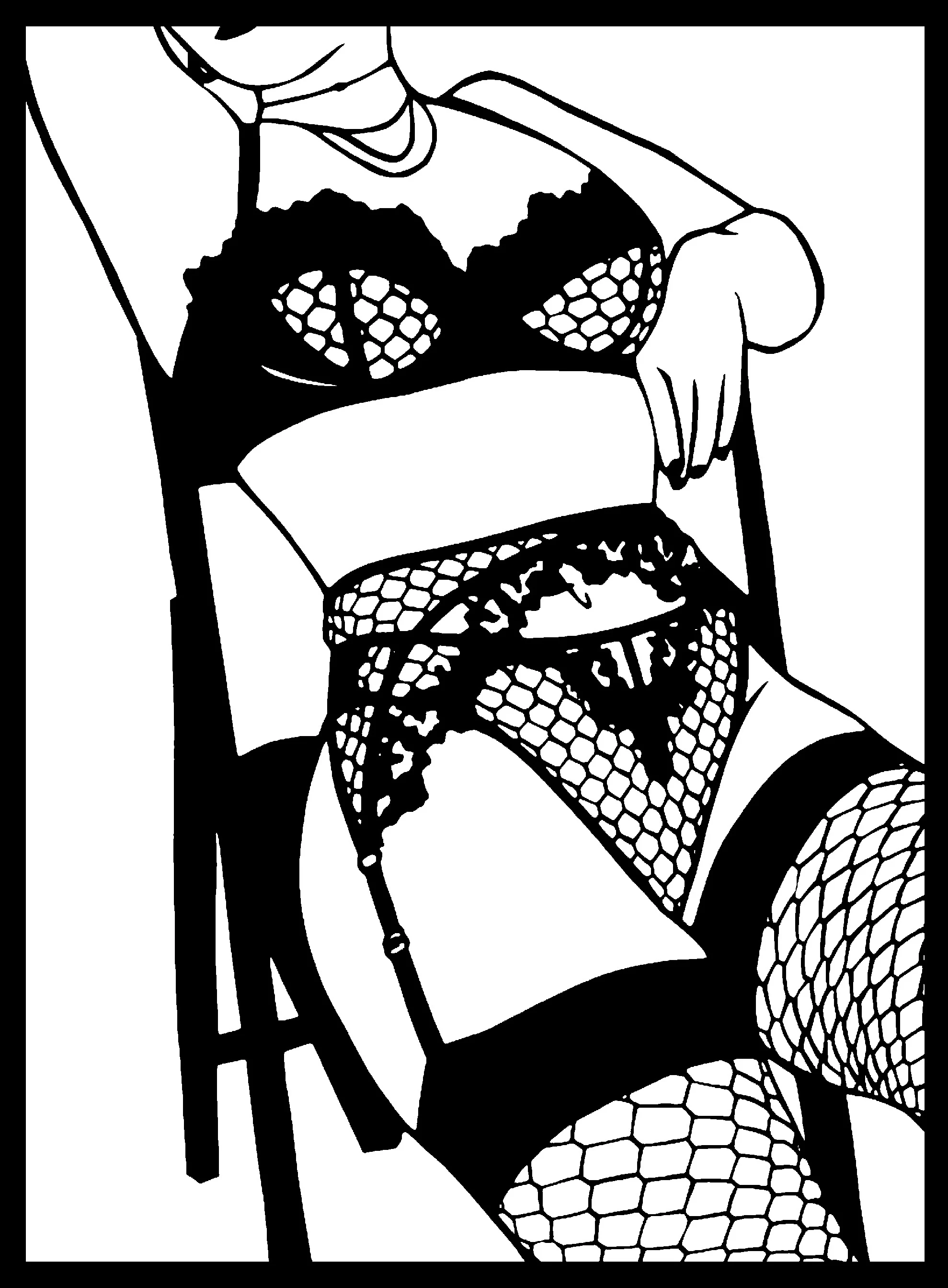 Lingerie model stencil