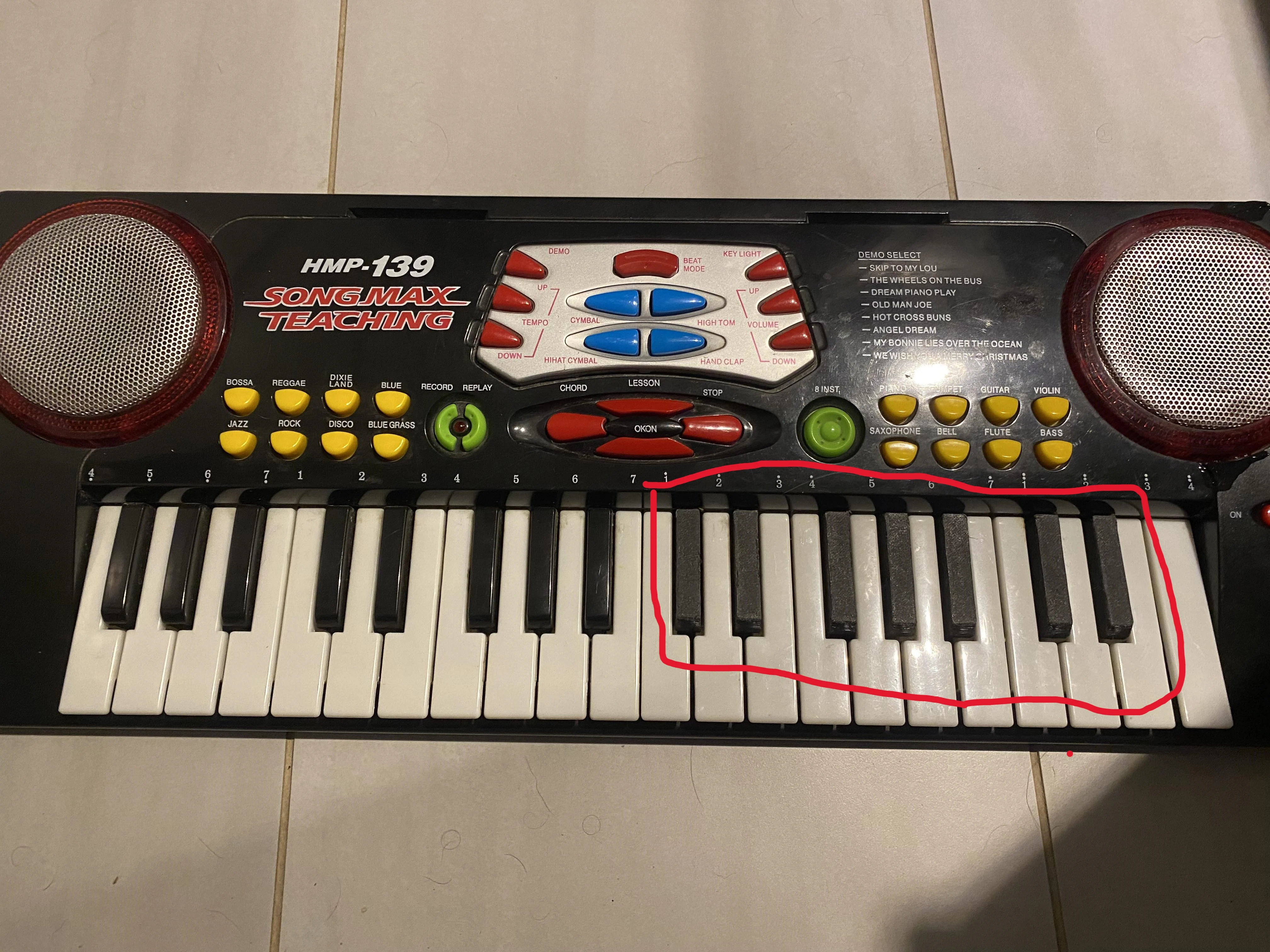 Replacement piano keys - song max teaching