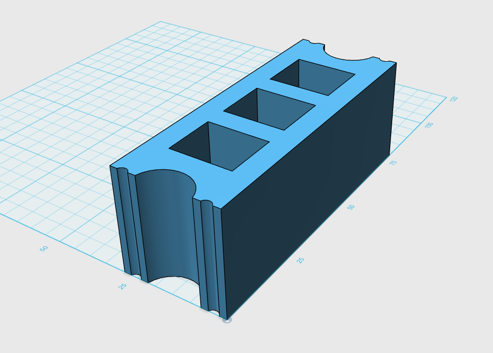 Construction block 3 holes