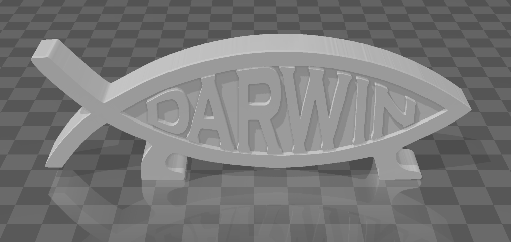 Darwin Fish desk ornament v2