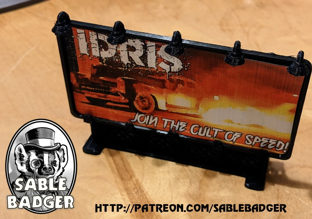 Gaslands - Roadside Billbaord - Rounded edge