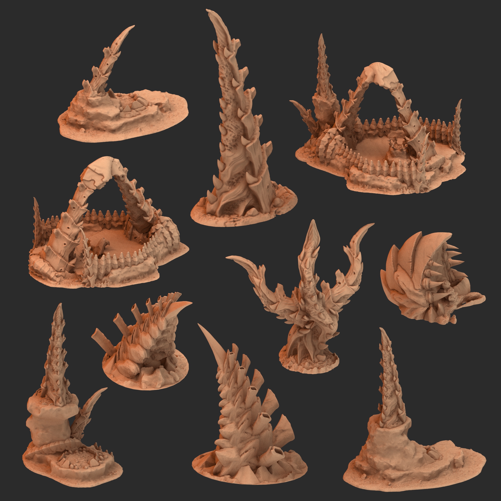 Fukai Scatter Terrain 41~50 - Chaotic Alien Hive for Grimdark tabletop wargaming