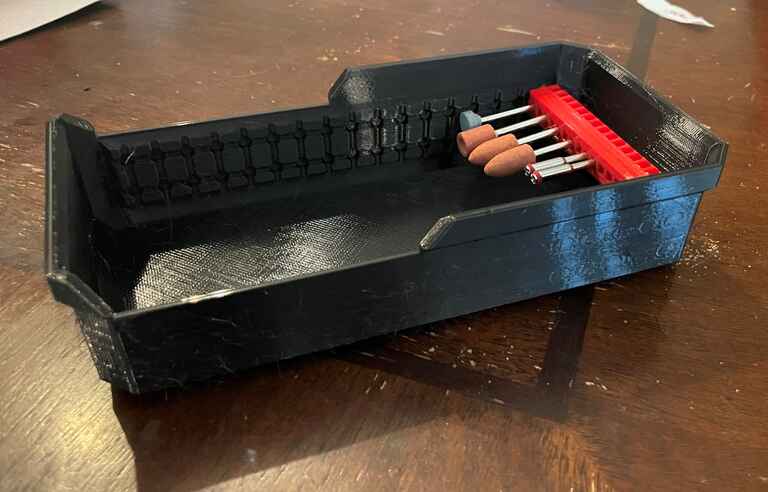 Slim Packout Bins for Milwaukee bit holders Long with Cutout