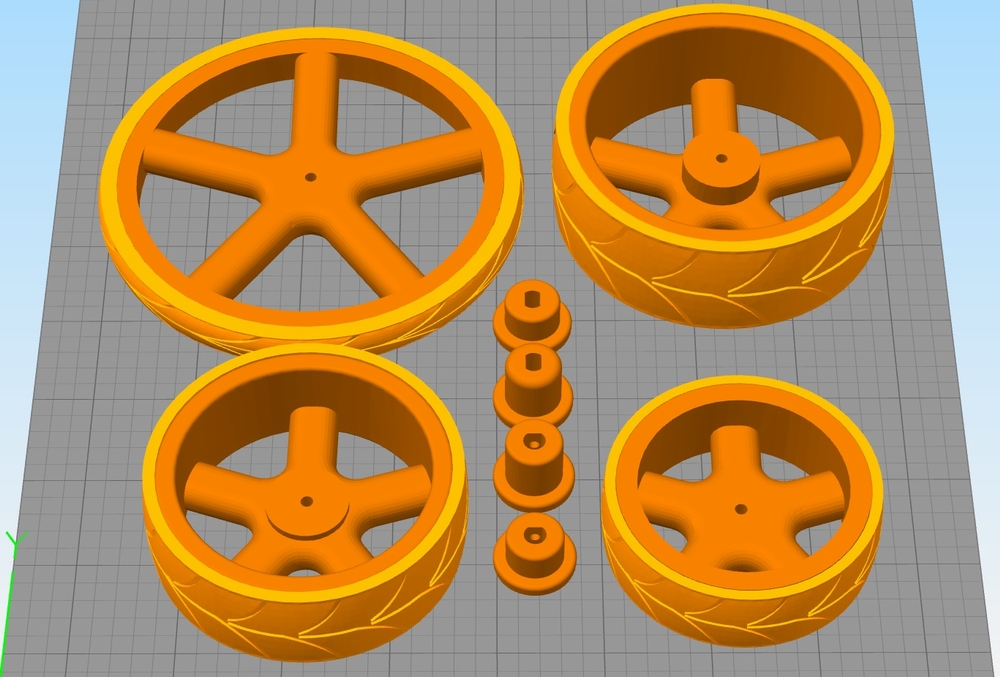 Wheel set for motorized vehicles (TT-Motor or Nema-17 Motor)