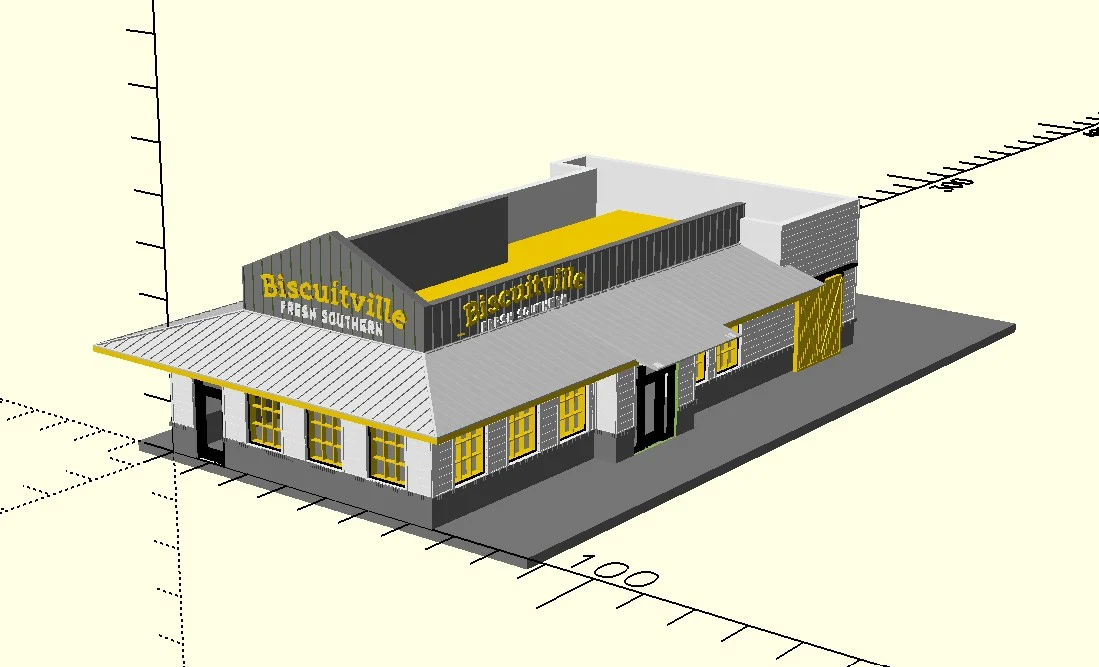n scale - vintage and forgotten - fast food restaurant - Biscuitville