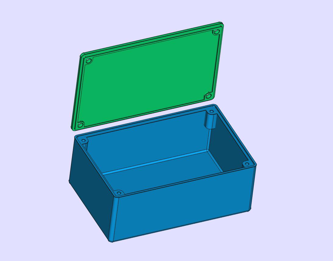 Parameterized box for electronic projects (FreeCad)