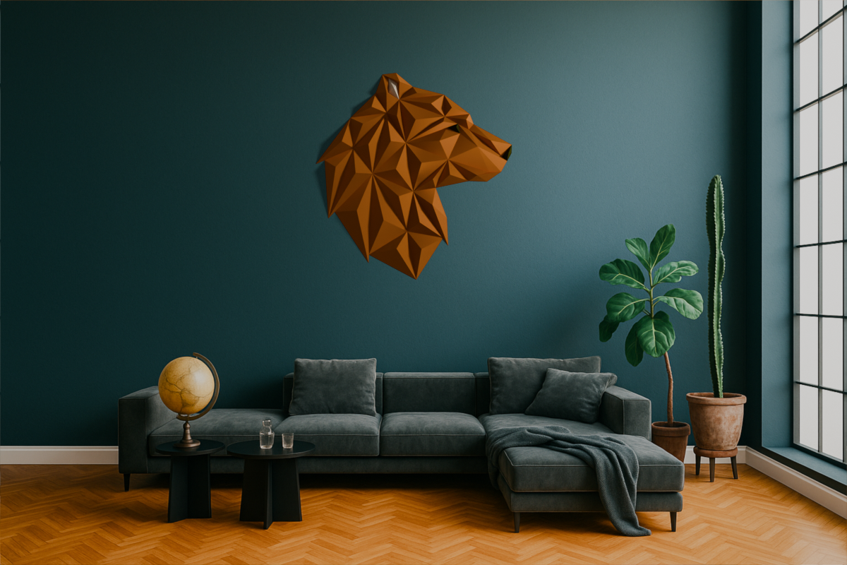 Geometric Bear head - wall design