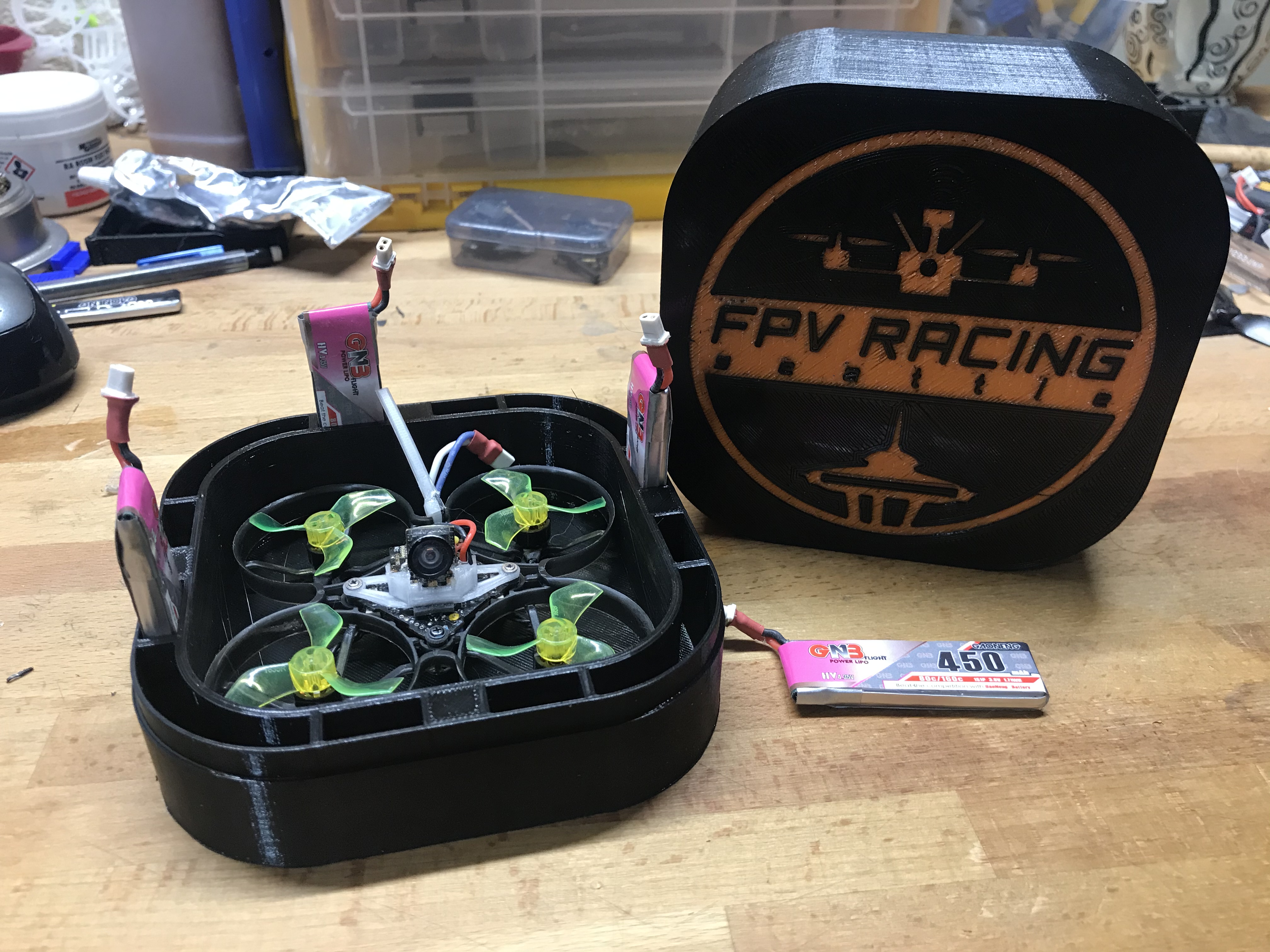 Tiny Whoop 75mm case for GNB 450mah 1S batteries