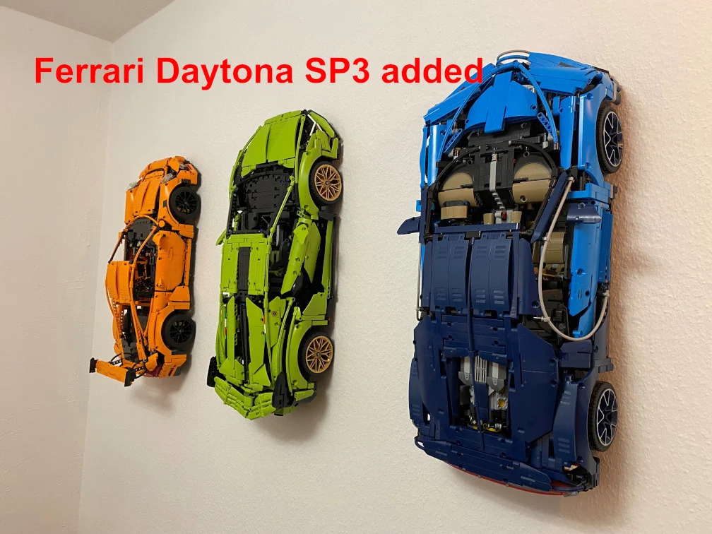 Lego Technic Supercar-Series Wall Mounts (Porsche, Bugatti, Lamborghini, Ferrari)