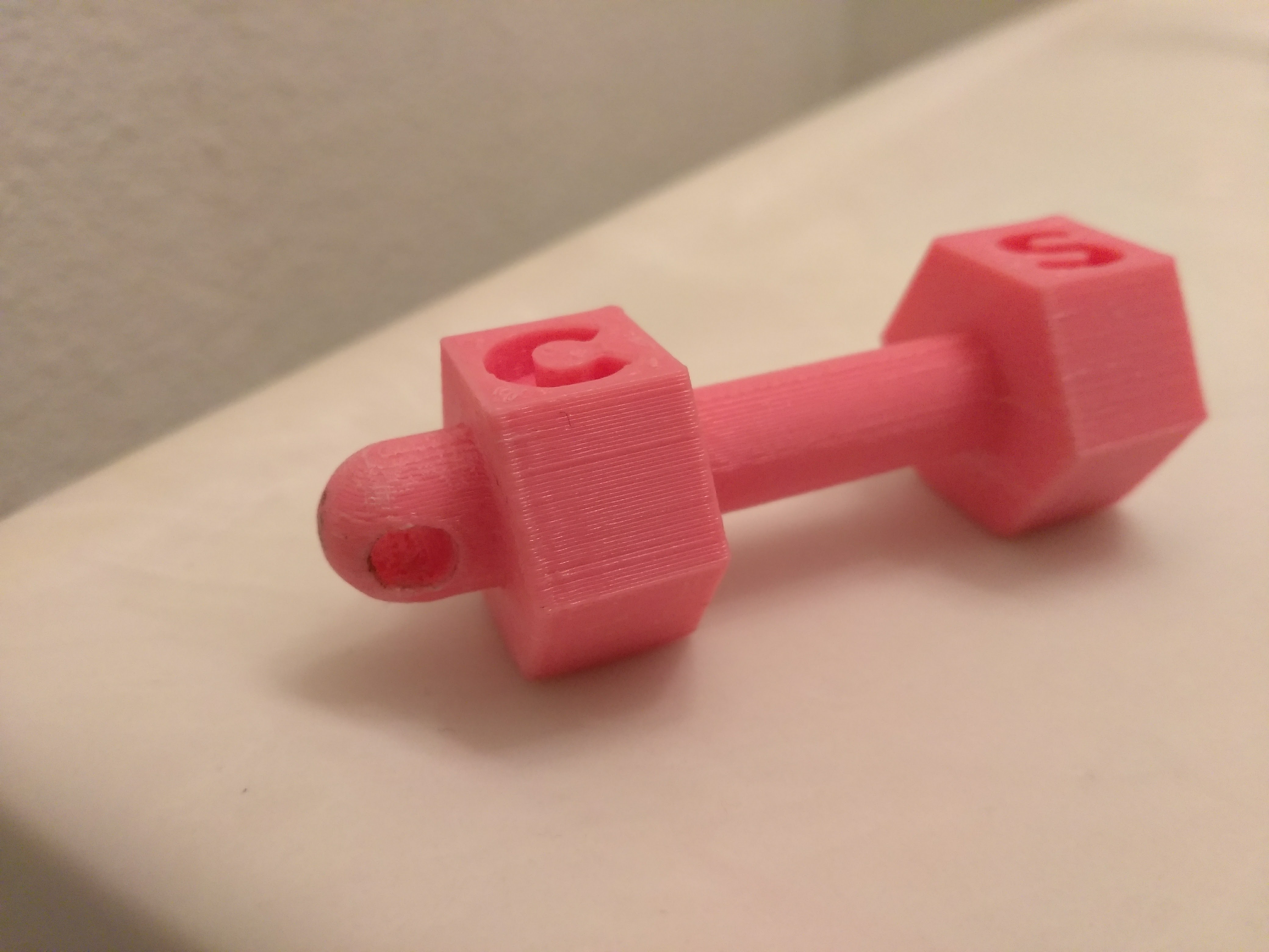 Dumbbell weight keychain