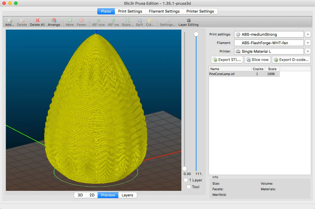 PrusaSlicer configuration for FlashForge Creator Pro (Slic3r)