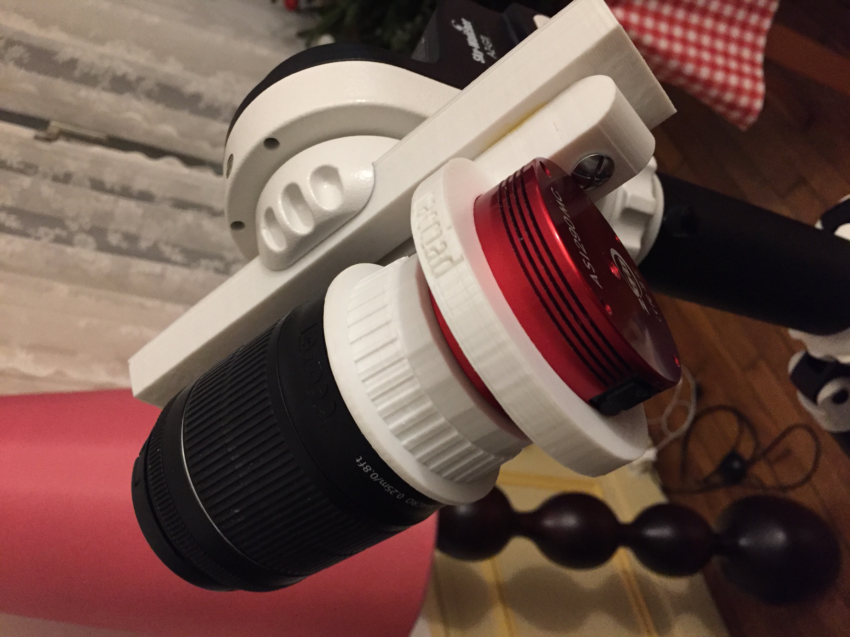 ZWO astrocamera set up with Canon Lense