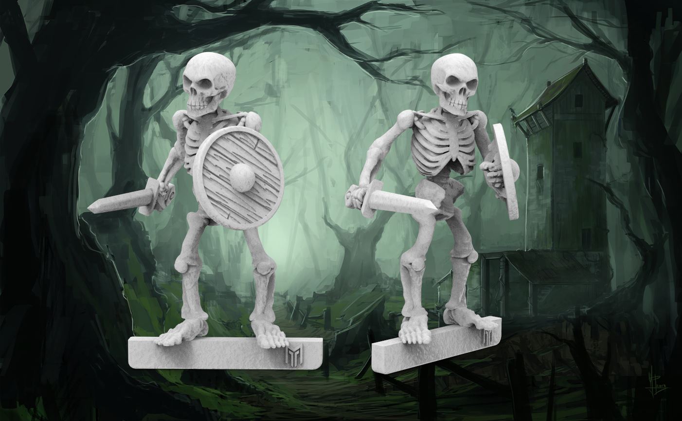 Skeleton Warrior - 28mm wargames fantasy miniature V2 Redux
