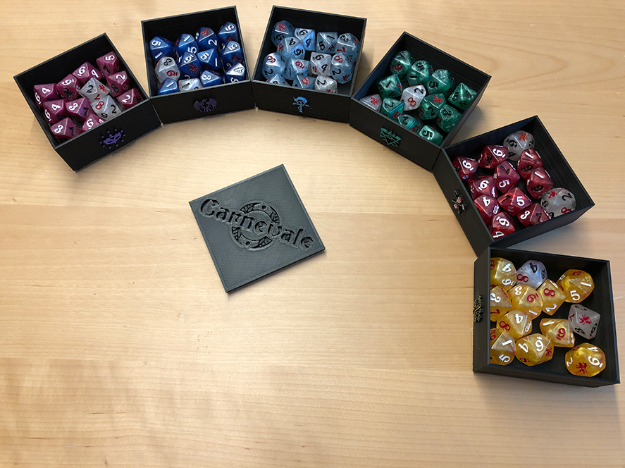 Stapelbare Würfelboxen W10 für Carnevale / Stackable dice boxes D10 for Carnevale