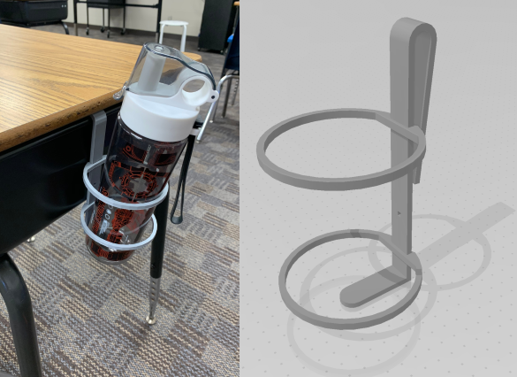 Student Desk Water Bottle Holder for COVID-19 Safety