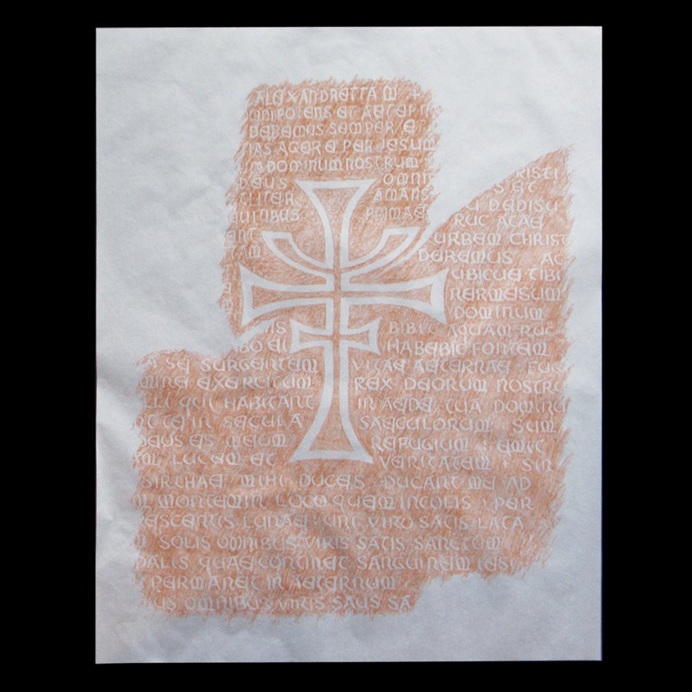 Grail tablet and shield rubbing template