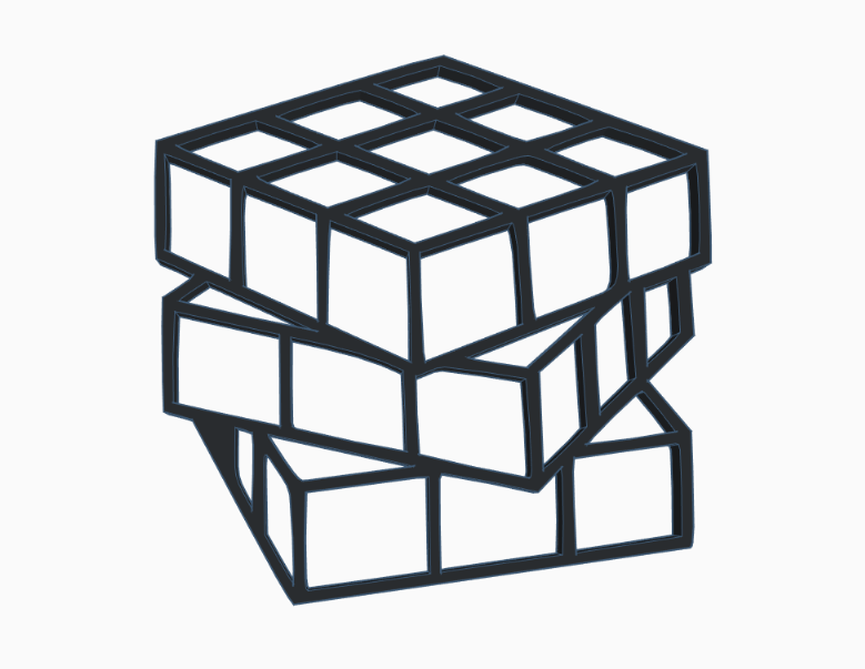 Twisted Rubiks Cube Wall Art