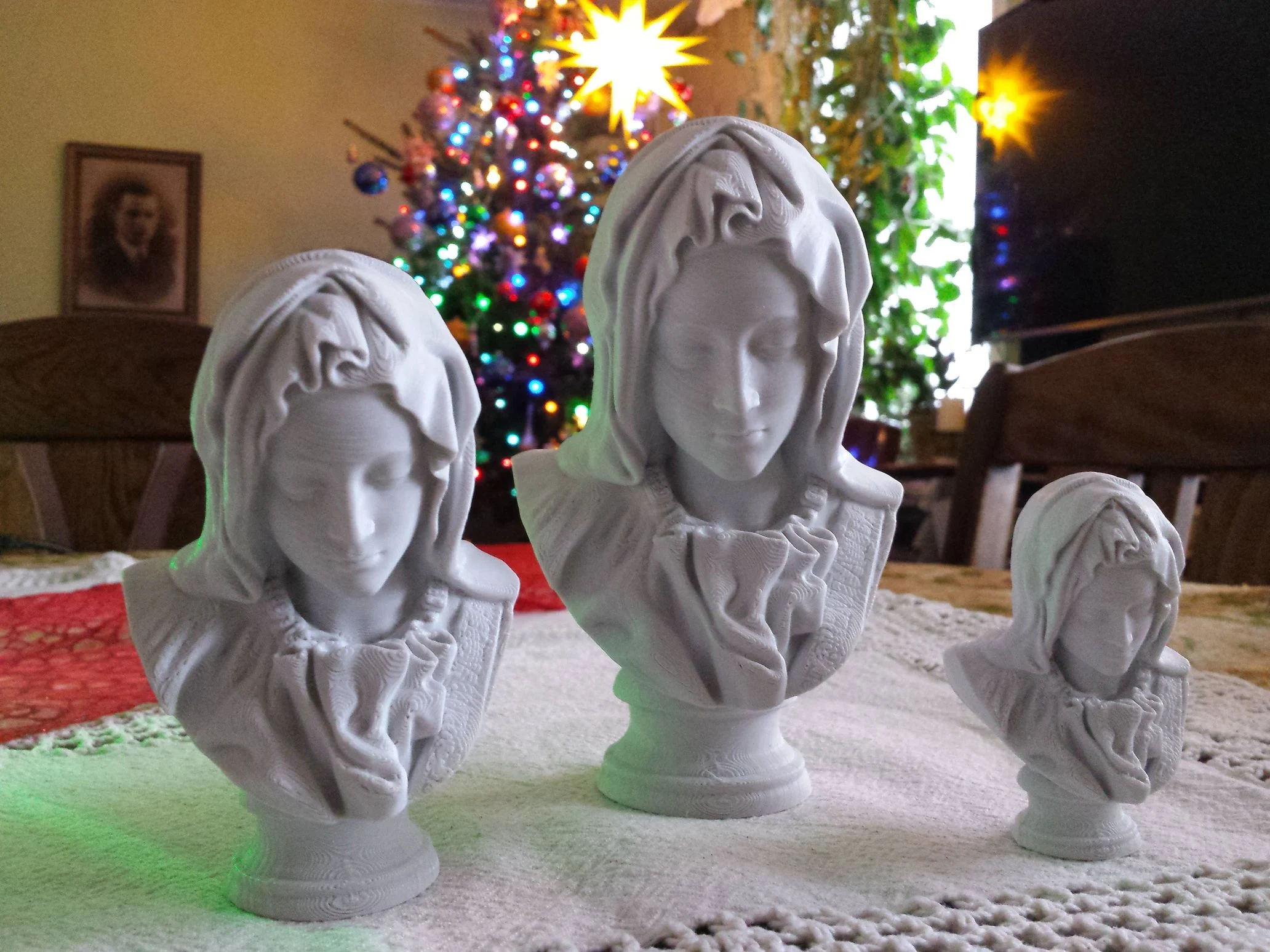 Mary from Michelangelo's Pietà; remix, no support