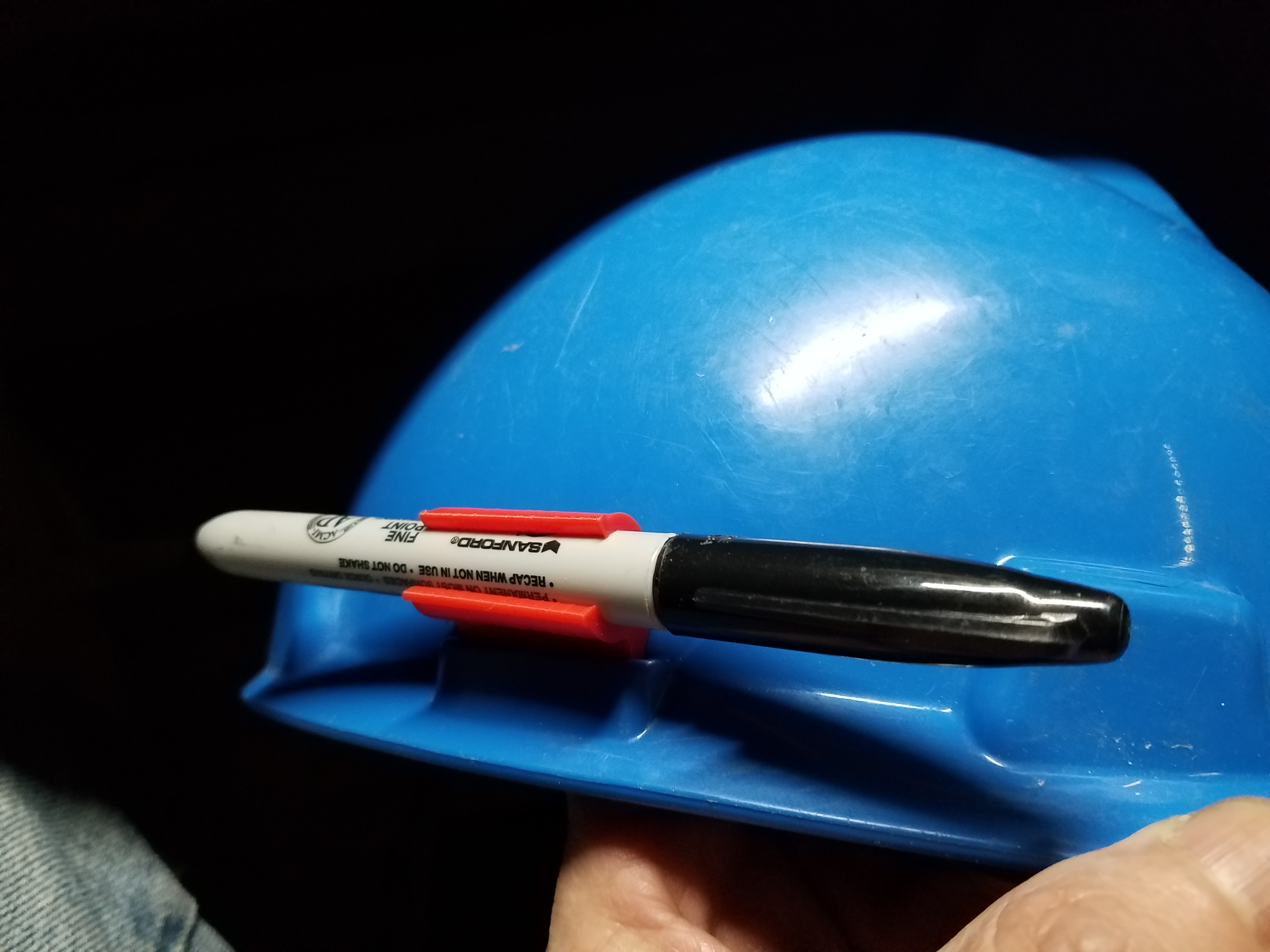 Hardhat Sharpie clip
