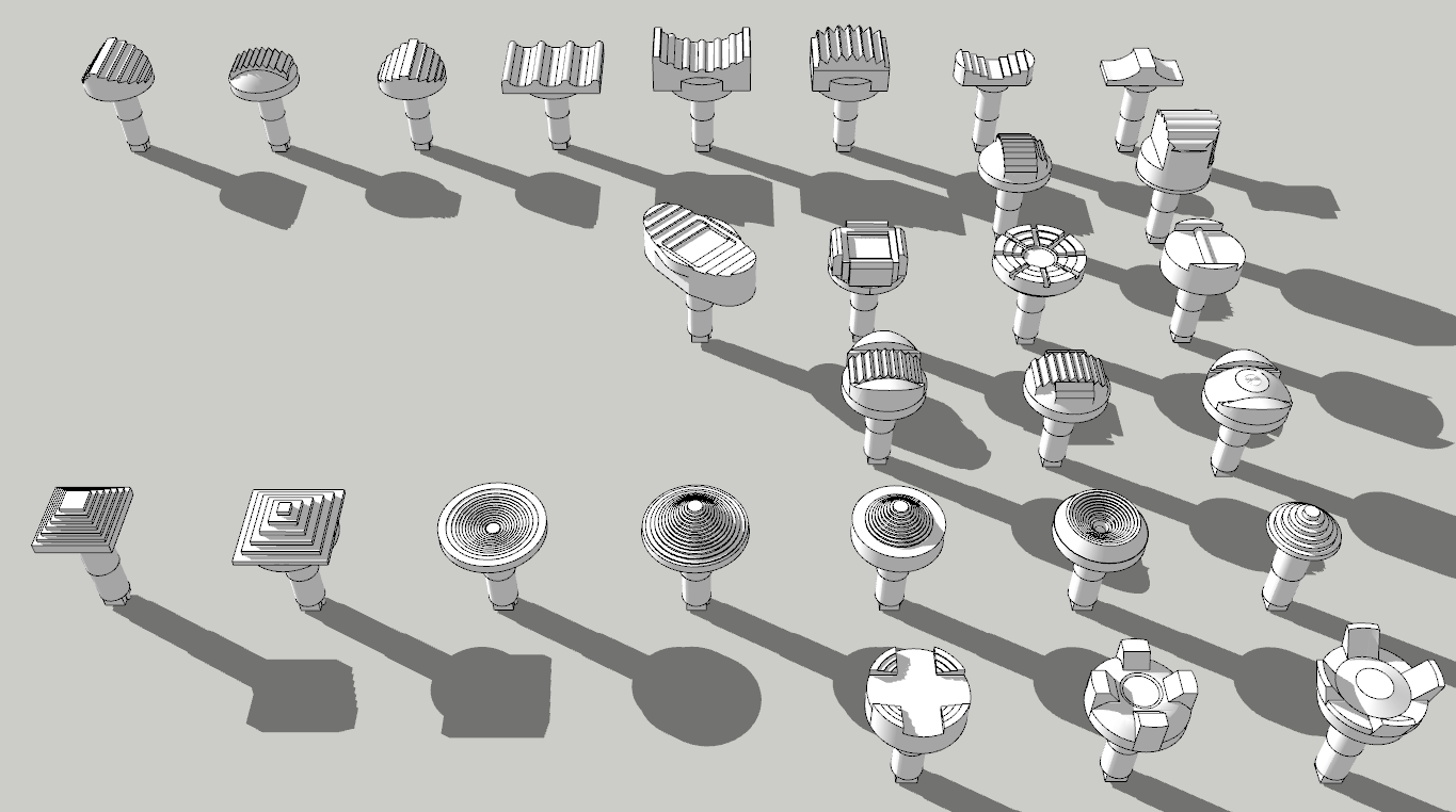 Hotas & FlightSim POV/Hat Switches - 2 ways, 3 ways, 4 ways! Tons of variations of switch tops! (INCLUDES SOURCE SKETCHUP FILES)