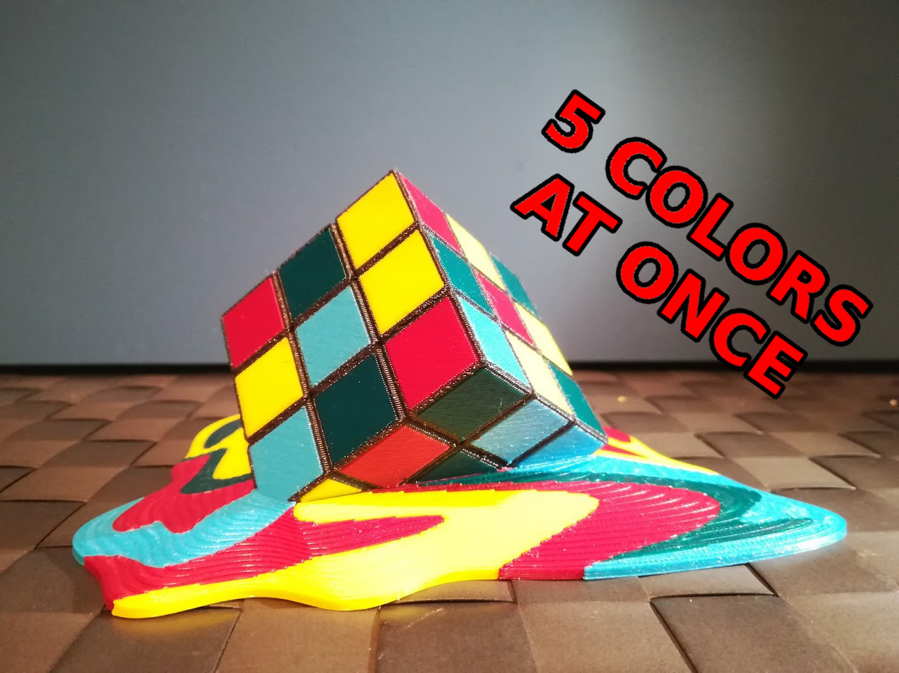 Melting Rubik's Cube (multi material)