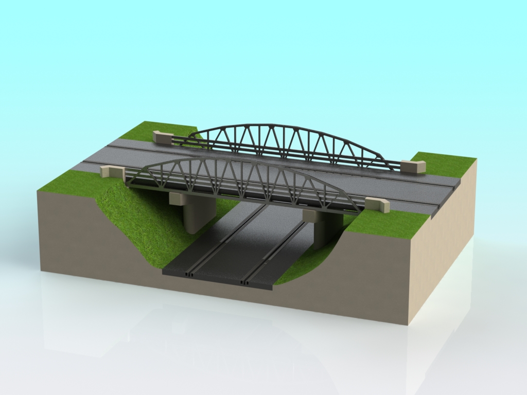 1:32 scale slot car truss bridge V-1
