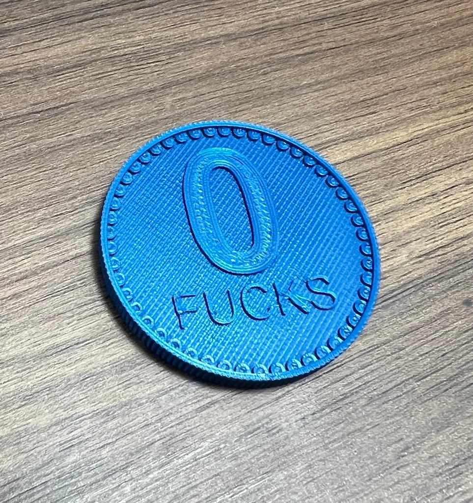 I Give Zero F*cks - Coin