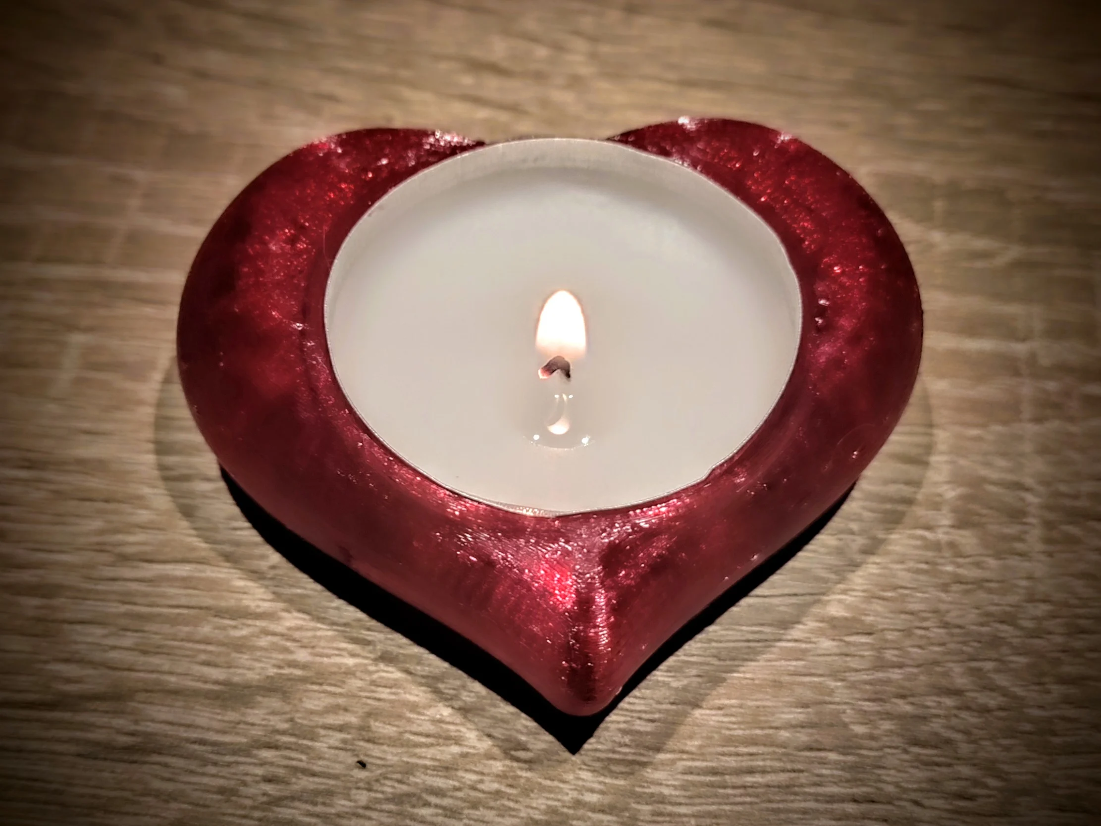 AR tea light candle love heart