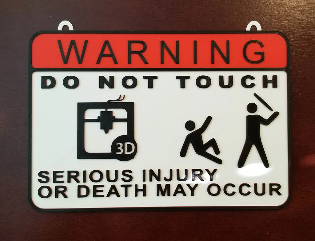 DO NOT TOUCH - Sign with tabs