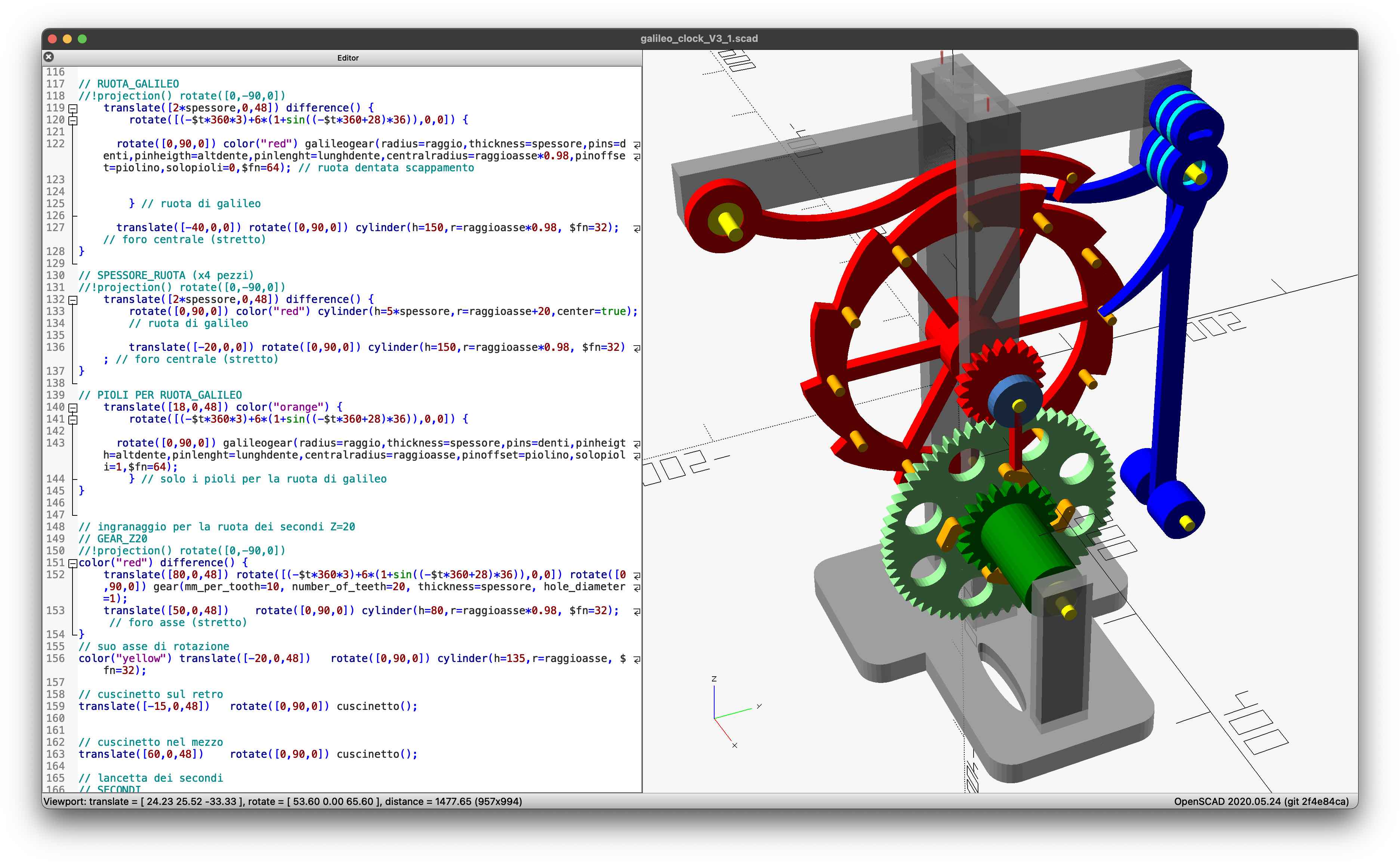 Galileo Galilei Pendulum Clock (Vers. 3.1)