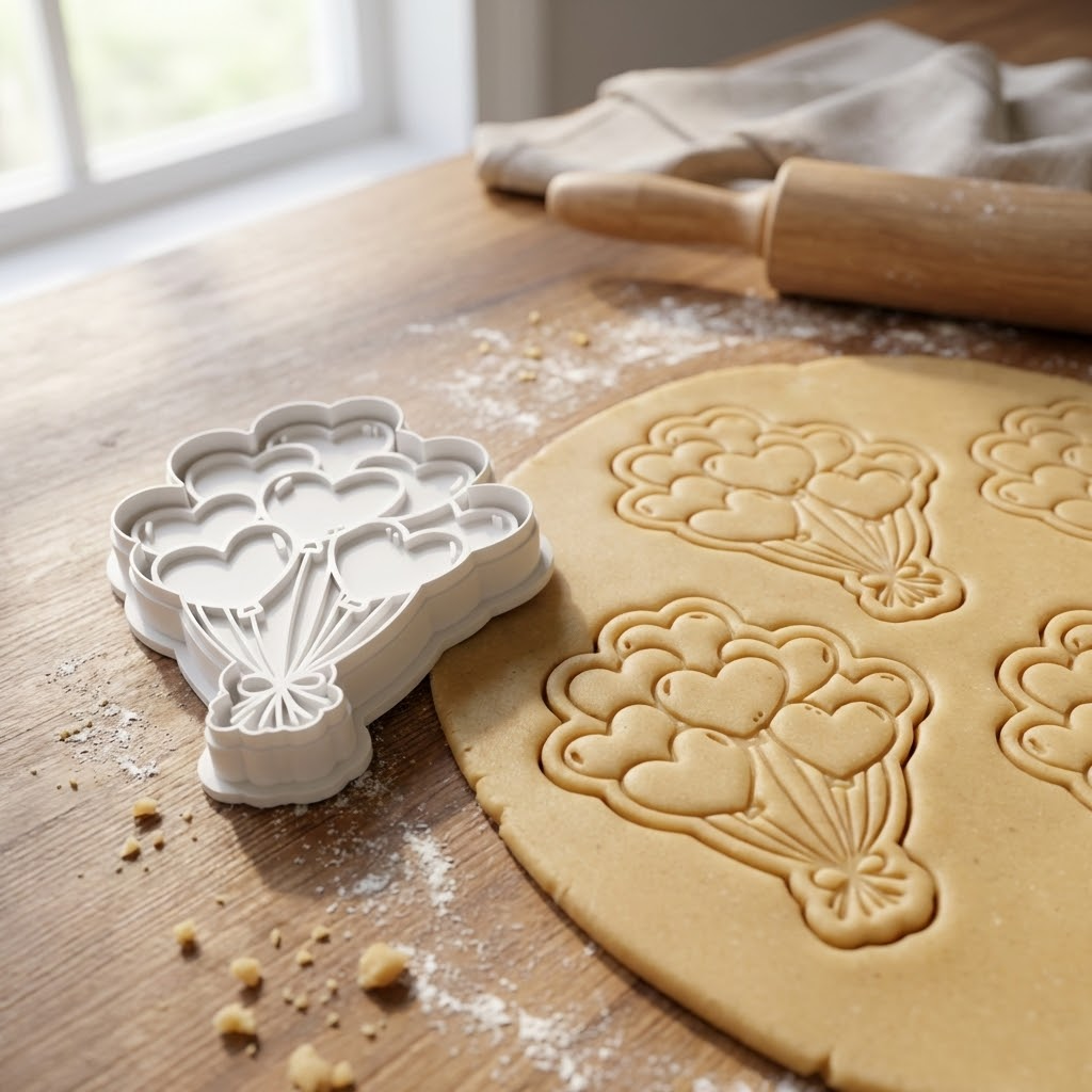 Heart Shaped Ballons Cookie Cutter