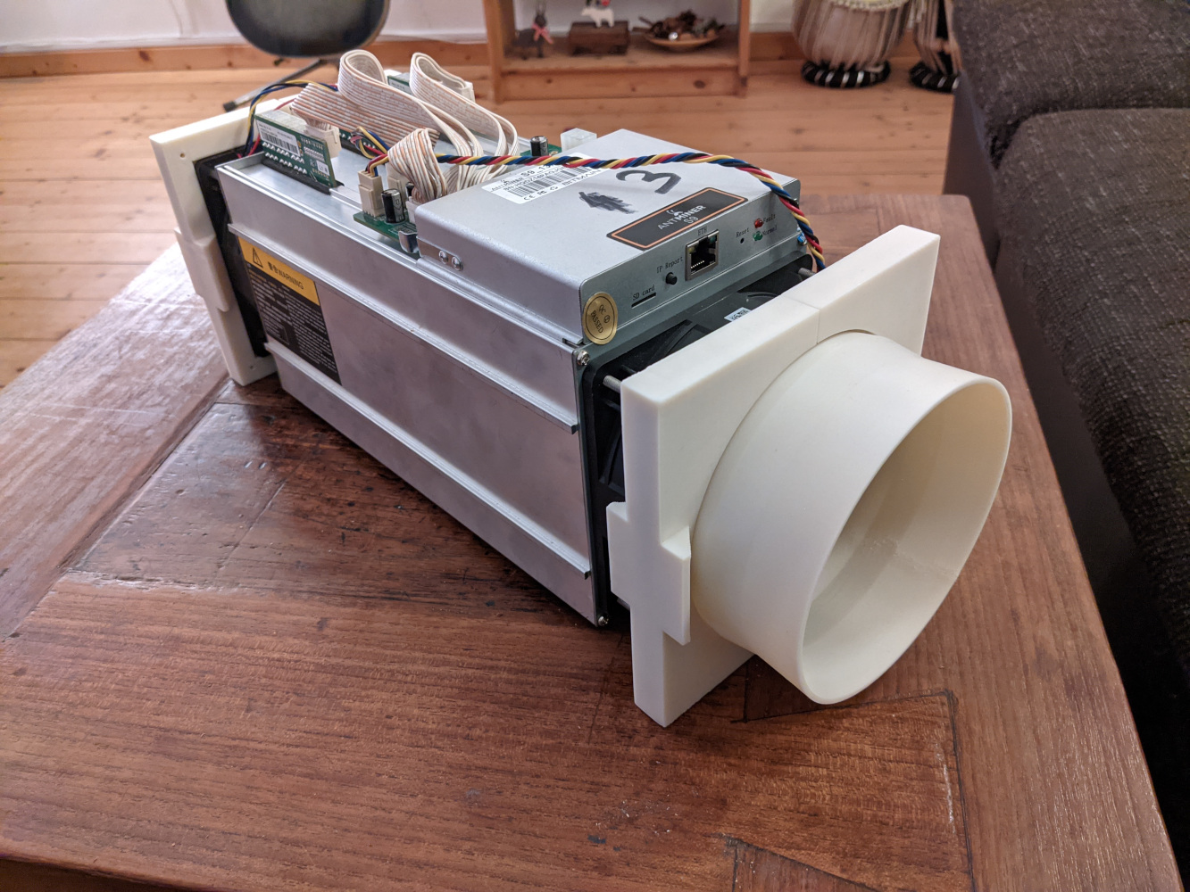 120mm Fan Air Supply Tube Quick Release System Antminer S9 S17 S19