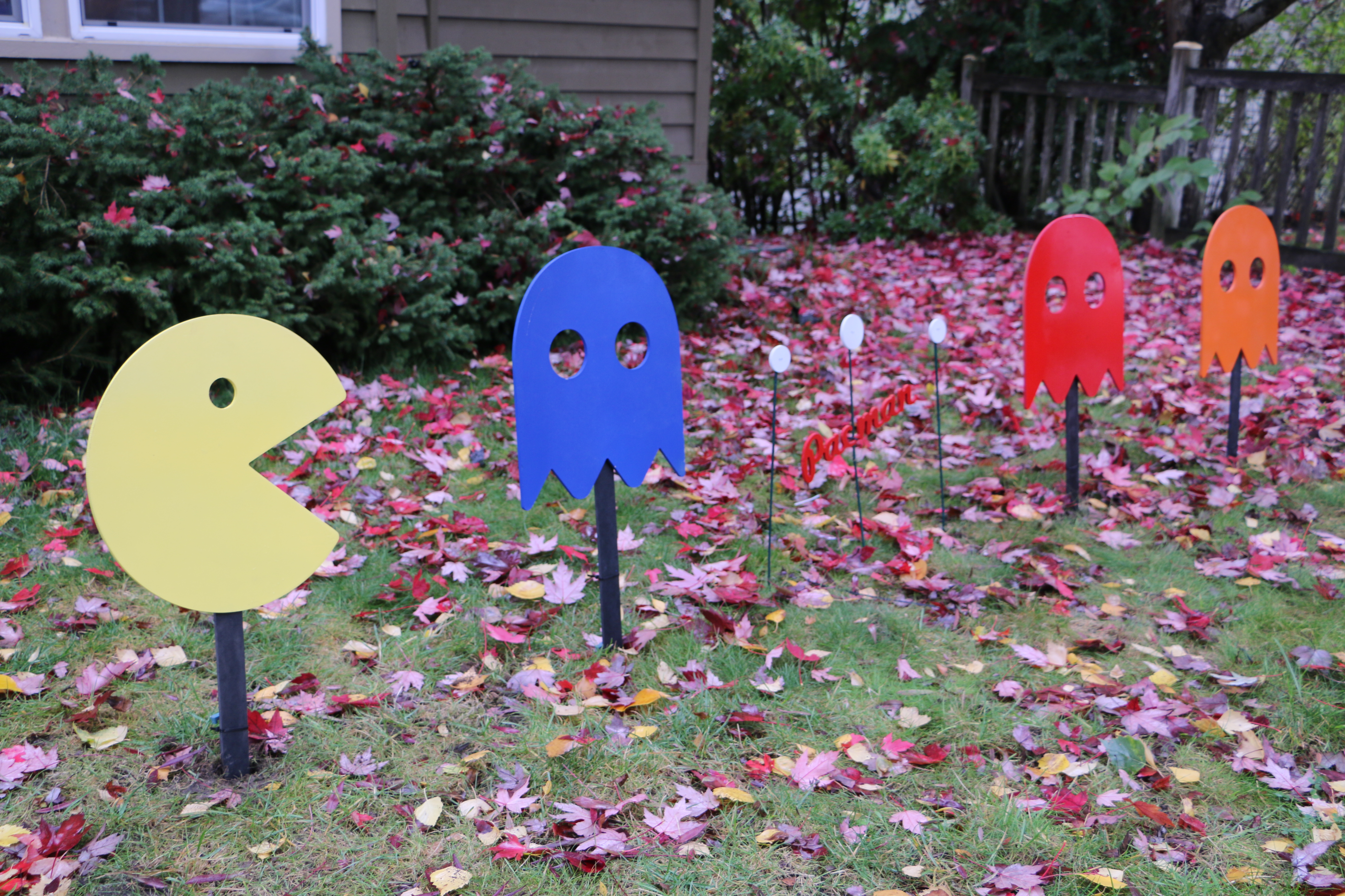 Pacman Yard Art (Stakes Included) CNC or Large Format 3DP