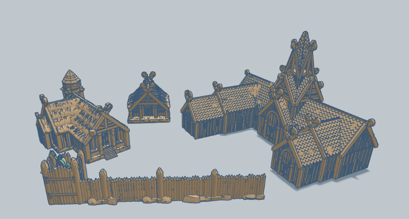 Rohan Stable and Houses 10mm Scale