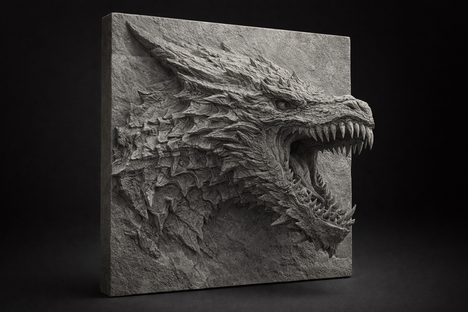 Dragon Wall Plaque (Tile) 1 – High Relief Fantasy Dragon Wall Art