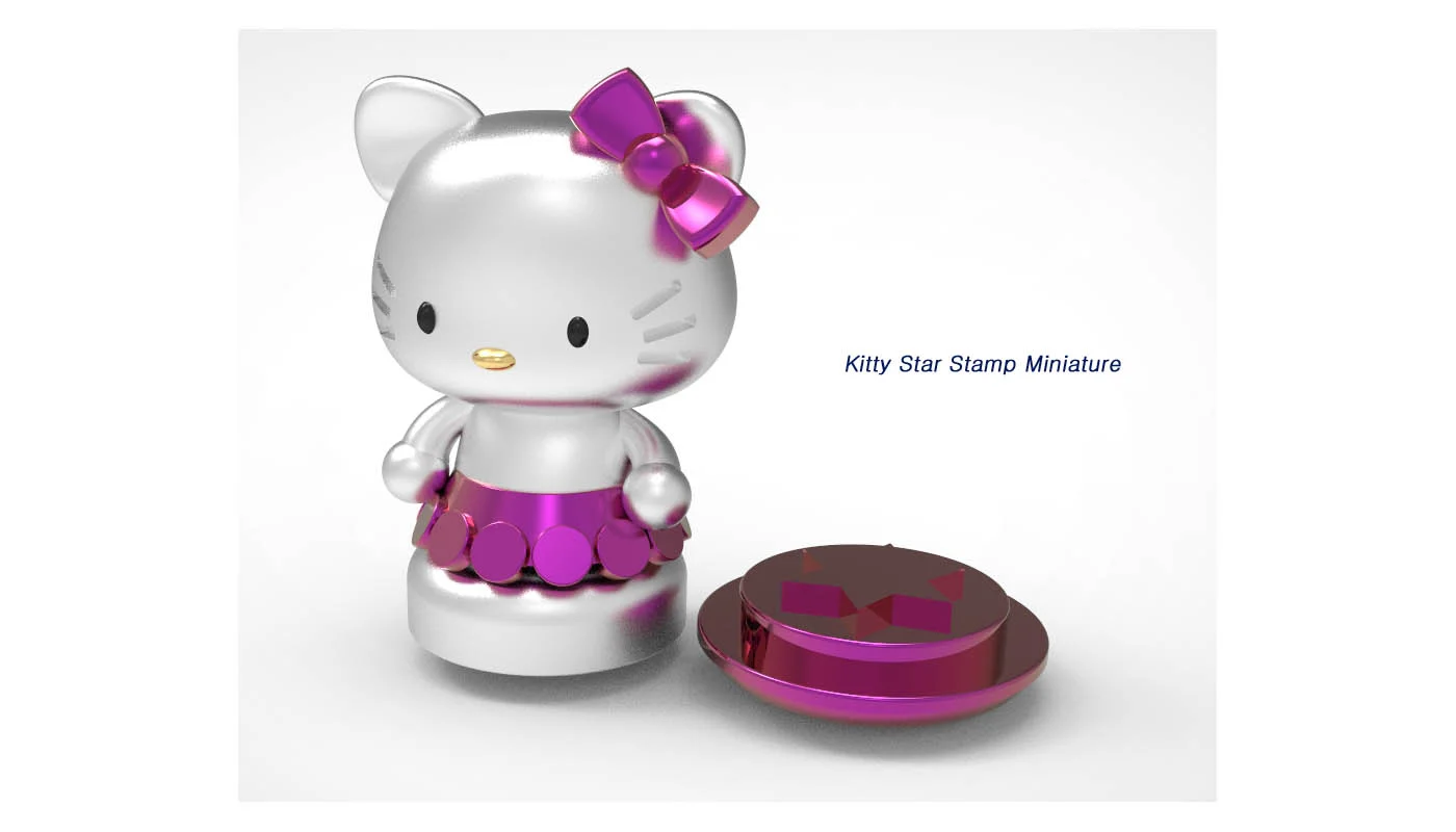 Kitty stars stamp minature