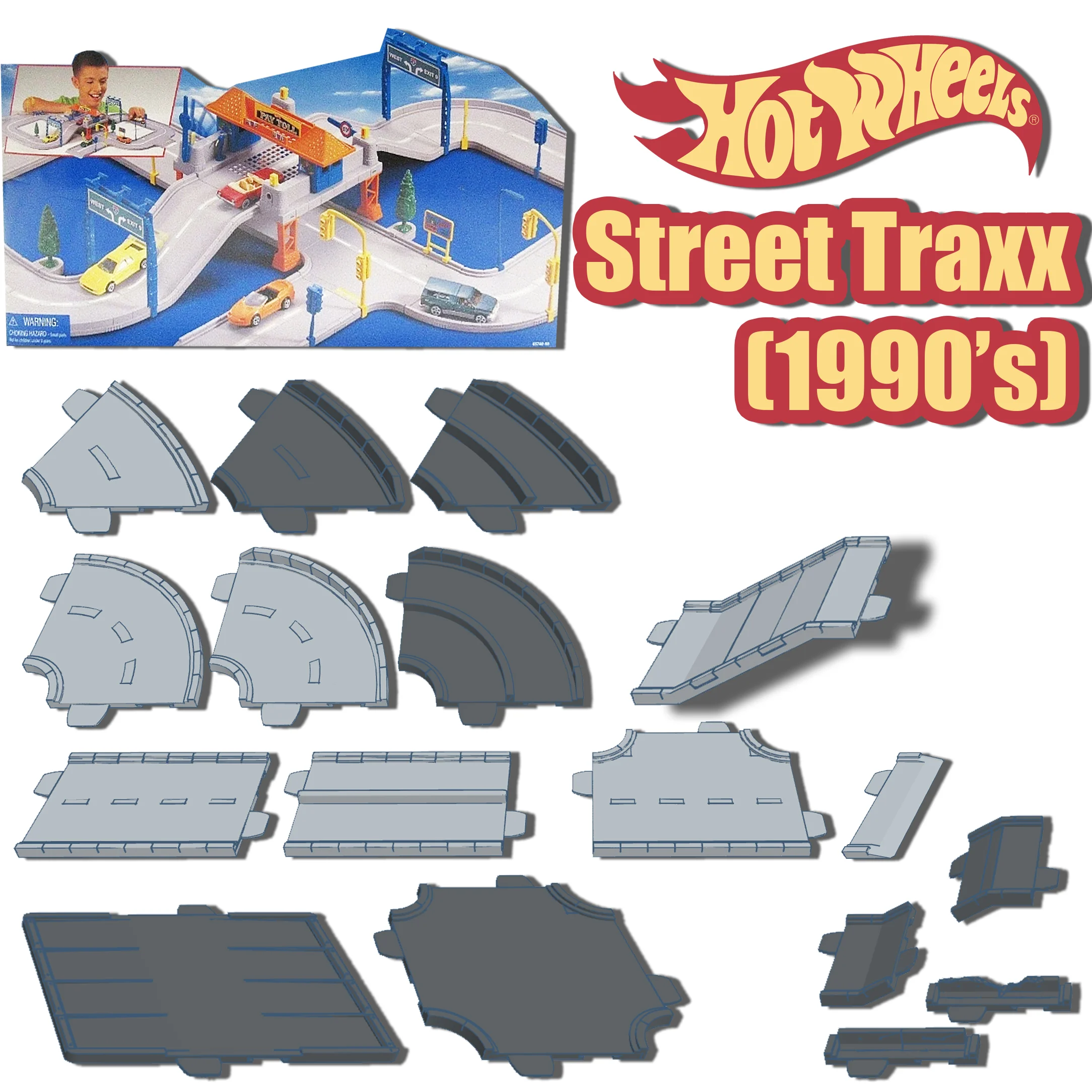 Hot Wheels : Street Traxx - Roads & Streets : 1/64 Scale