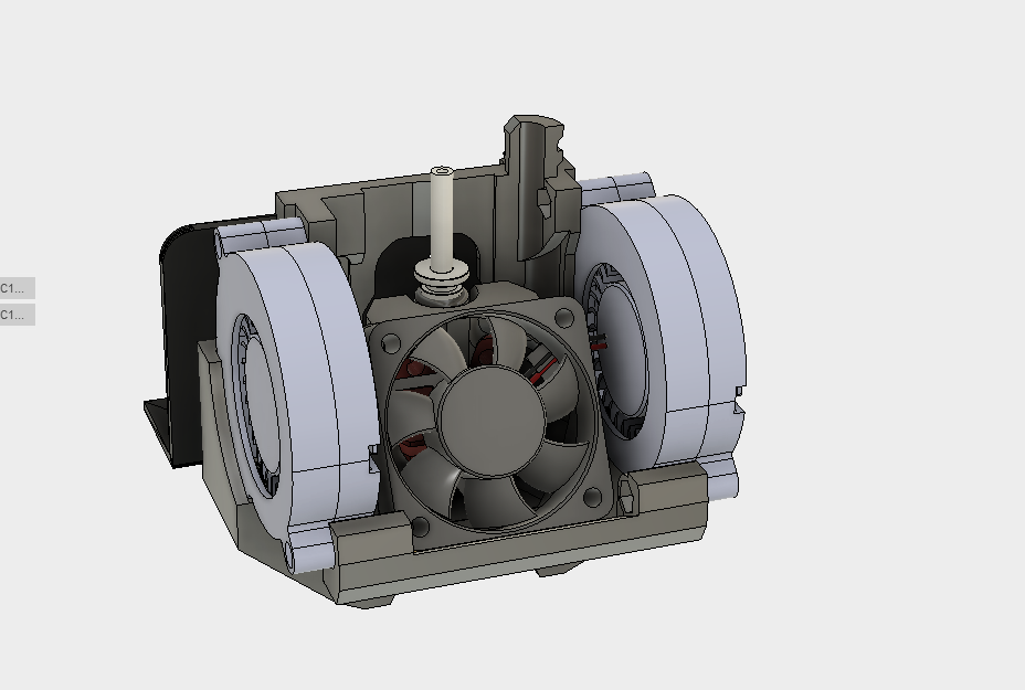 ultimate creality cr10 ender 2 3 double blower fan mount (stock hotend)(EZABL)