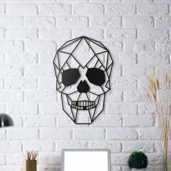 Skull Wall Sculpture 2D