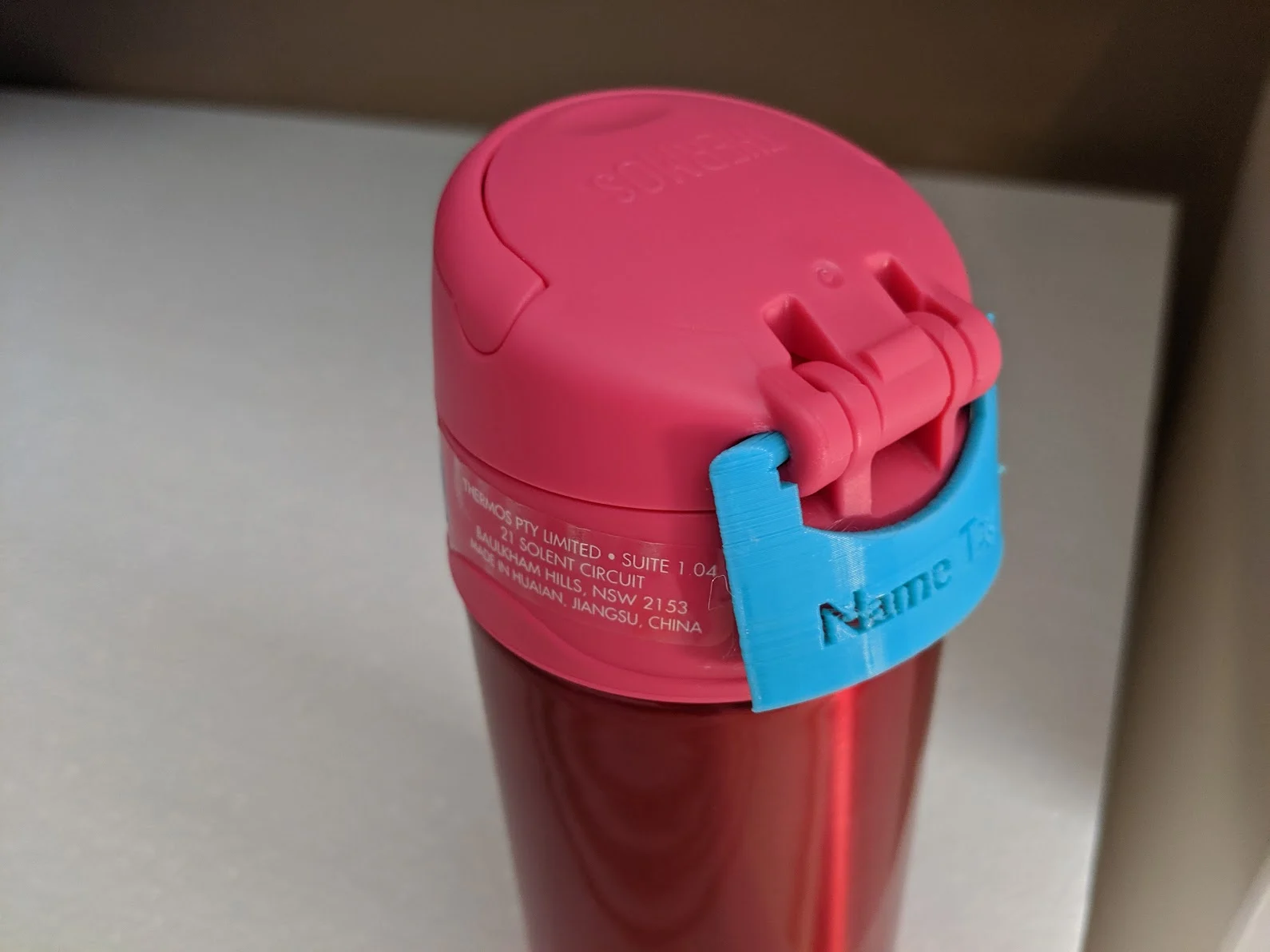 Thermos FUNtainer 12oz 355ml bottle Name Tag