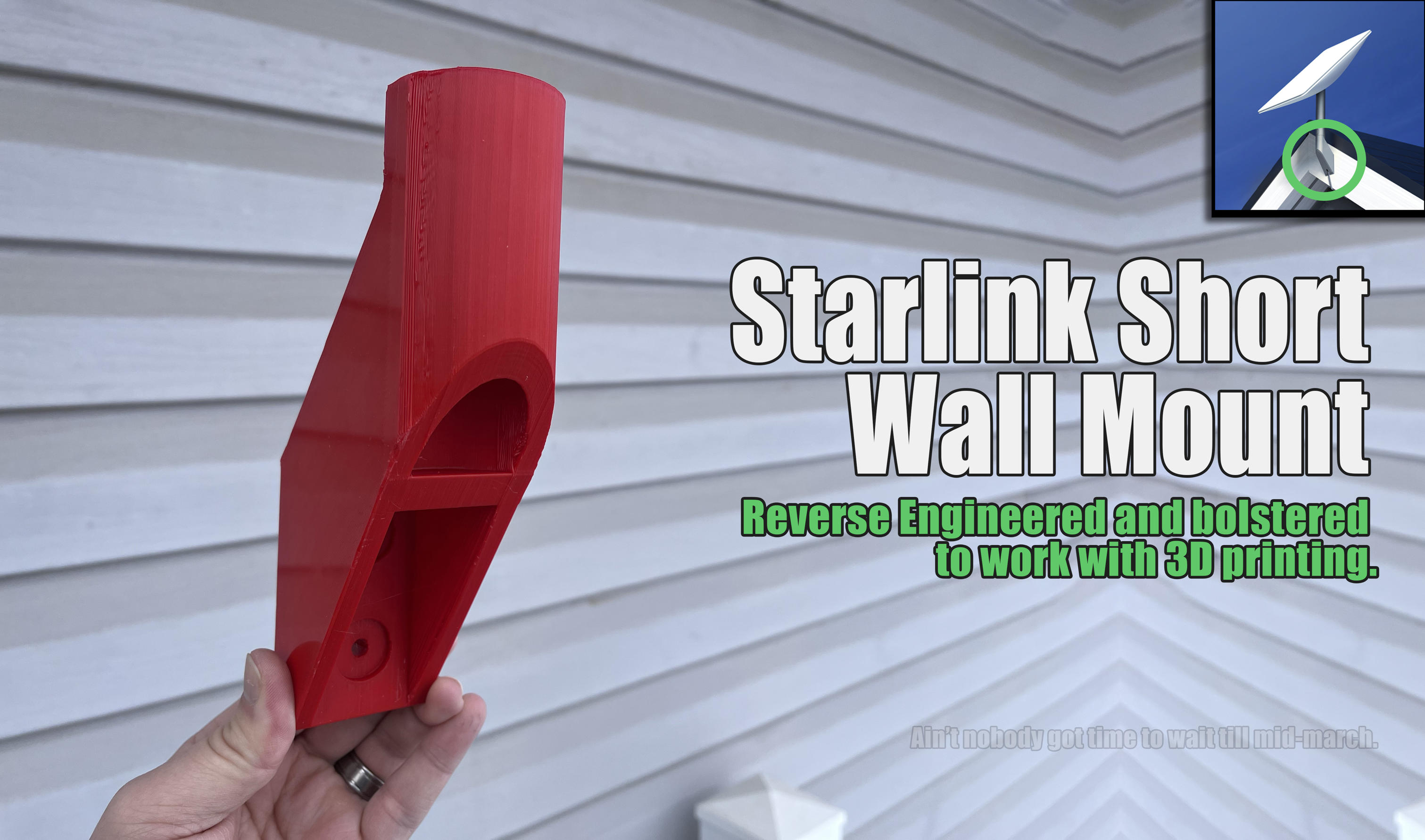 Starlink Short Wall Mount for Outdoor Fascia Mounting