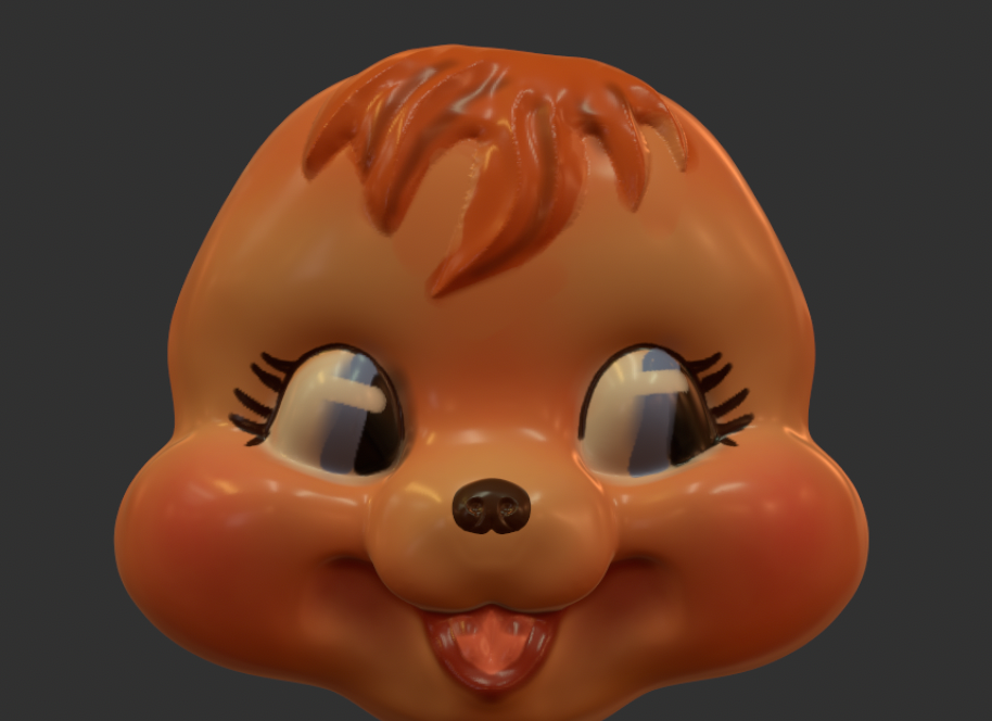Rushton bear art doll face