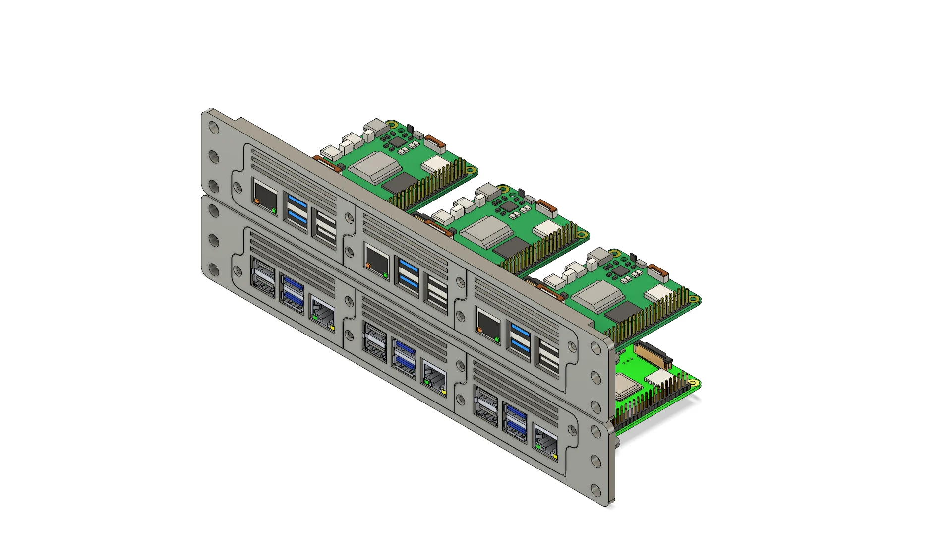 10' Server Rack Panel - 1U - 3 - RPI 3/4/5