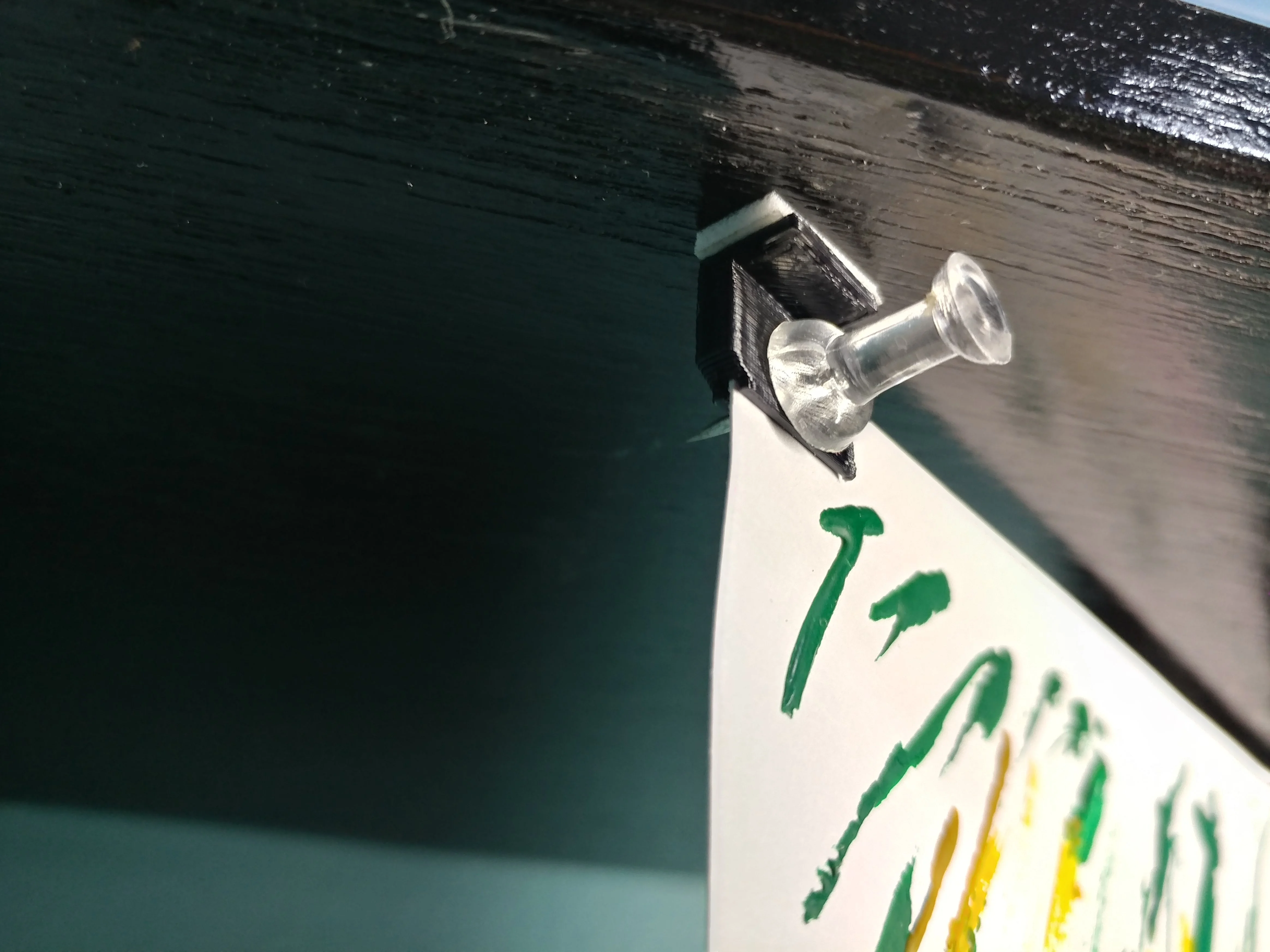 Tiny under-shelf mount picture frame corners