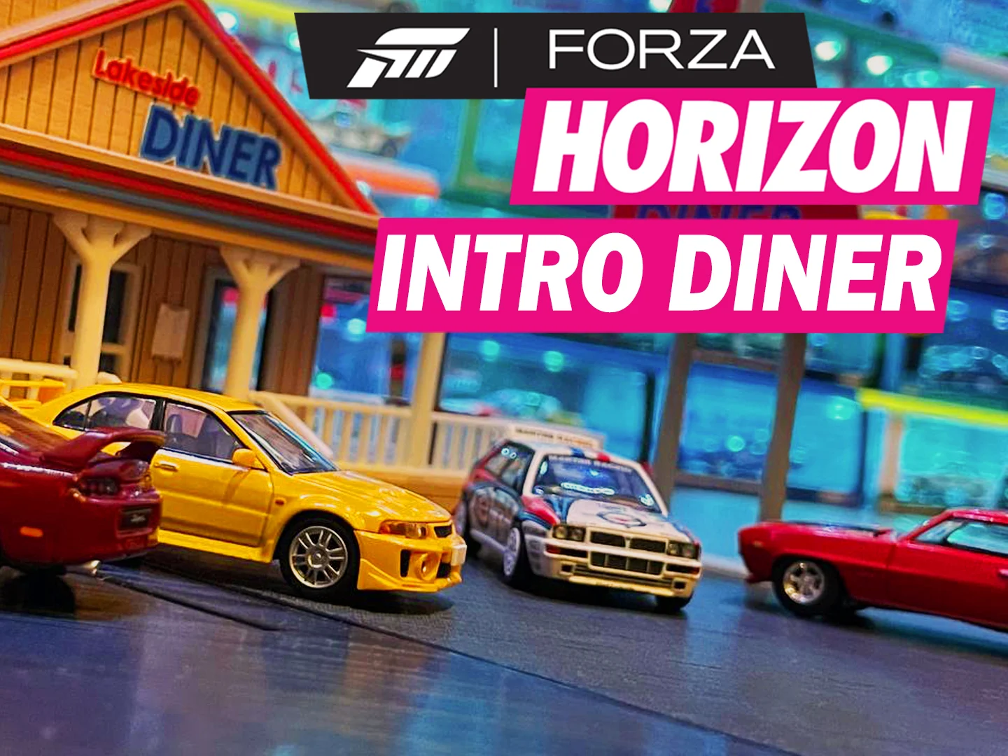 Forza Horizon Intro Diner Diorama (For Hot Wheels & 1/64 Scale Cars)