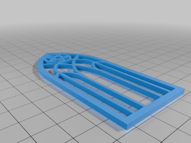 Gothic Window With Emblem (cross, inverted cross, bat, left/right swastika, pentagram) [OpenSCAD]