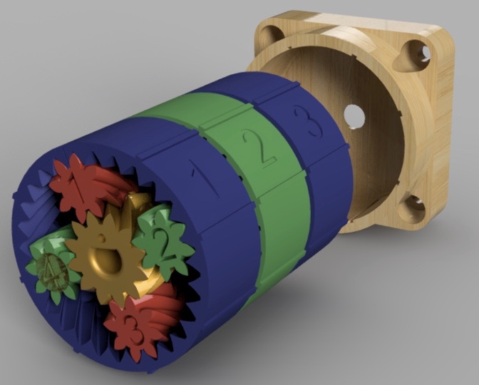 43.33:1 Compound Planetary Gearset, NEMA 17 Mount, No Hardware