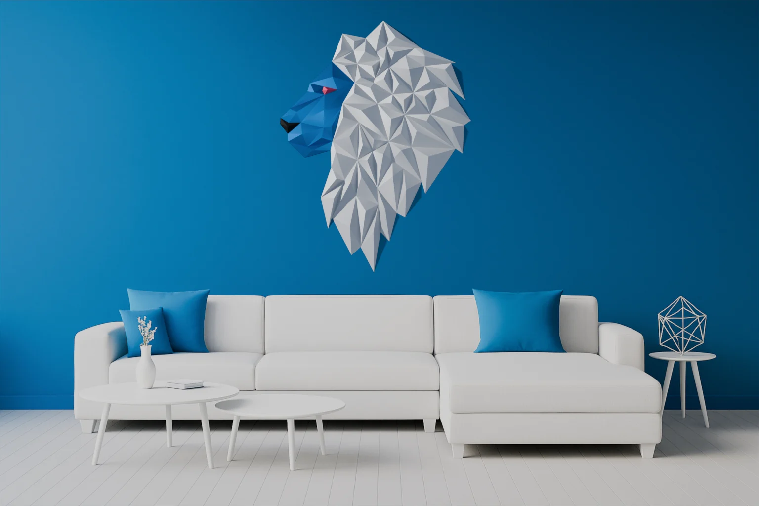 Geometric Lion wall art - B