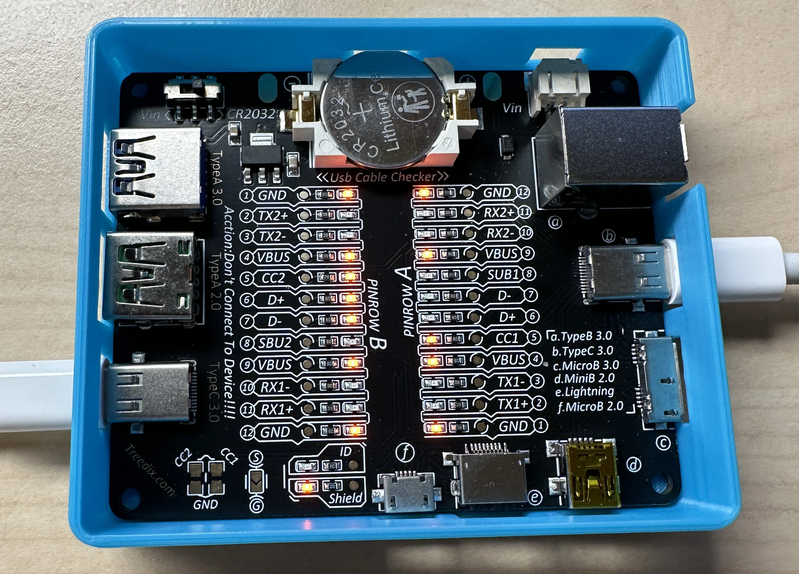 Gehäuse für den USB3 Kabel Tester von Treedix